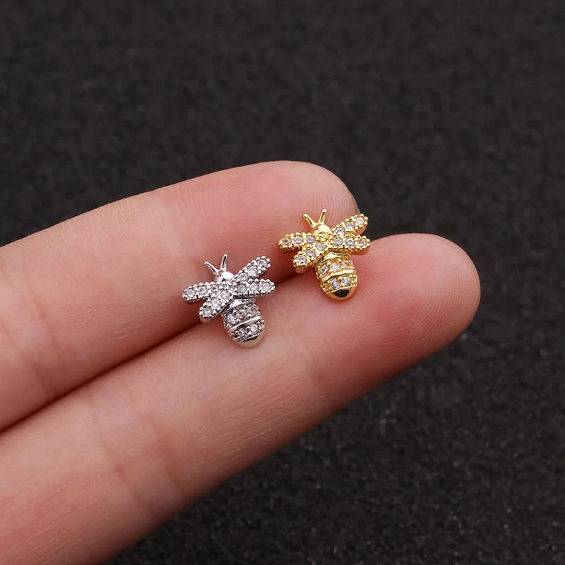 Wholesale Copper Ear Cartilage Rings & Studs Insect Waterproof Non Tarnish Surgical Steel Women'S