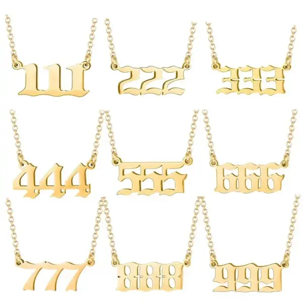 Wholesale Real Gold Plated Number 304 Stainless Steel Simple Style Waterproof Non Tarnish Necklace