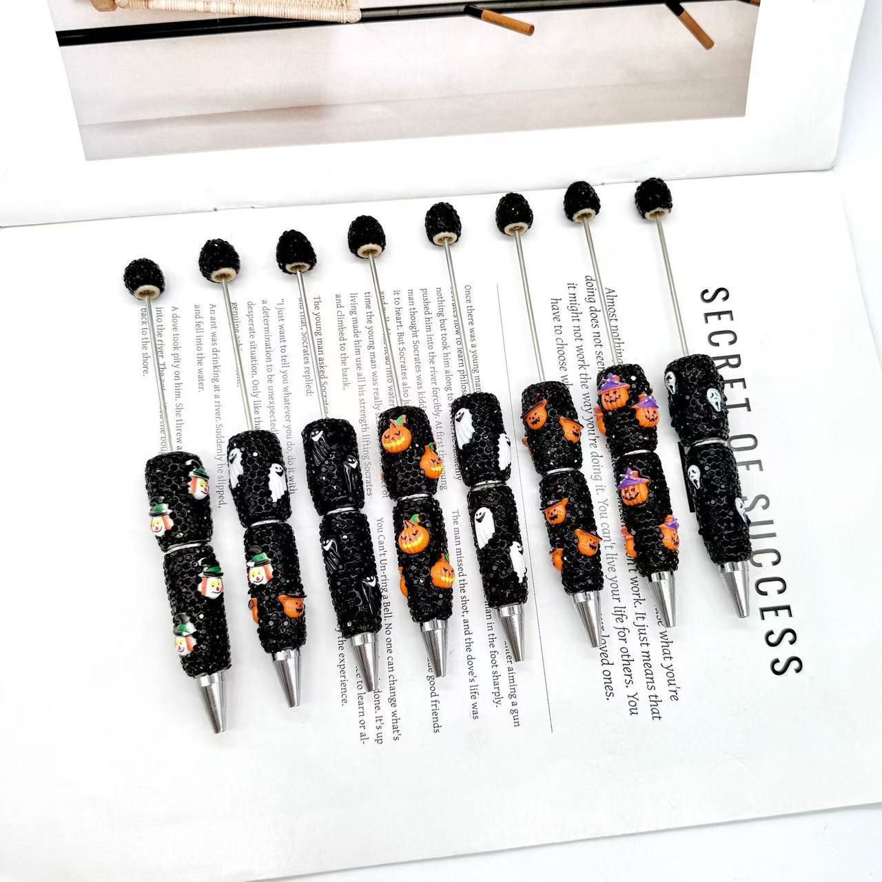 Wholesale DIY Diamond Bead Pen Evil Pumpkin Head Ballint Pen