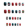 Wholesale Z-460 Merry Christmas Fake Nails Christmas Cross-border 24 Finished Wear Nail Nail Nails