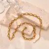 Wholesale PVD Coated Real Gold Plated 18K Solid Color 201 Stainless Steel Simple Style Classic IG Waterproof Non Tarnish Necklace
