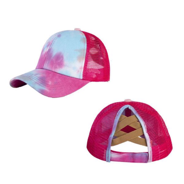 Wholesale 2021 tie-dye baseball cap foreign trade Women's cap female summer tie-dye cross baseball cap back opening hat