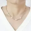 Wholesale Elegant Water Droplets Stainless Steel Freshwater Pearl Beaded Necklace