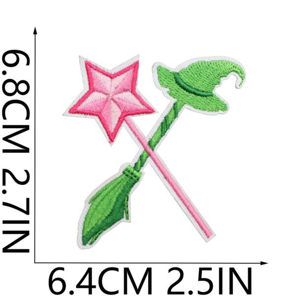 Wholesale Cartoon perfume bottle embroidery cloth stickers clothes decoration patch female wizard computer embroidery chapter magic wand ironing