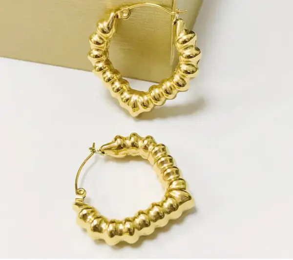 304 Stainless Steel C Shape Geometric PVD Coated 18K Real Gold Plated 18K Gold Simple Style Waterproof Non Tarnish Plating Gold Ear Studs