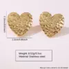201 Stainless Steel 304 Stainless Steel Heart Shape Solid Color Electroplating Stone-Free Imitation Gold Simple Style Classic Style Gold Ear Studs