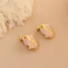 1 Pair Simple Style Round Square Heart Shape 304 Stainless Steel 18K Gold Plated Ear Studs