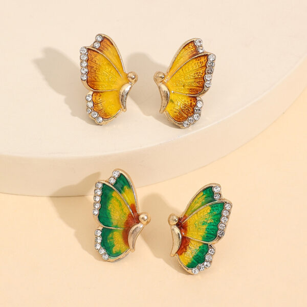 Wholesale Butterfly Painting Oil Earrings