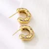 Wholesale 1 Pair Fashion C Shape Inlay Copper Zircon 18k Gold Plated Ear Studs