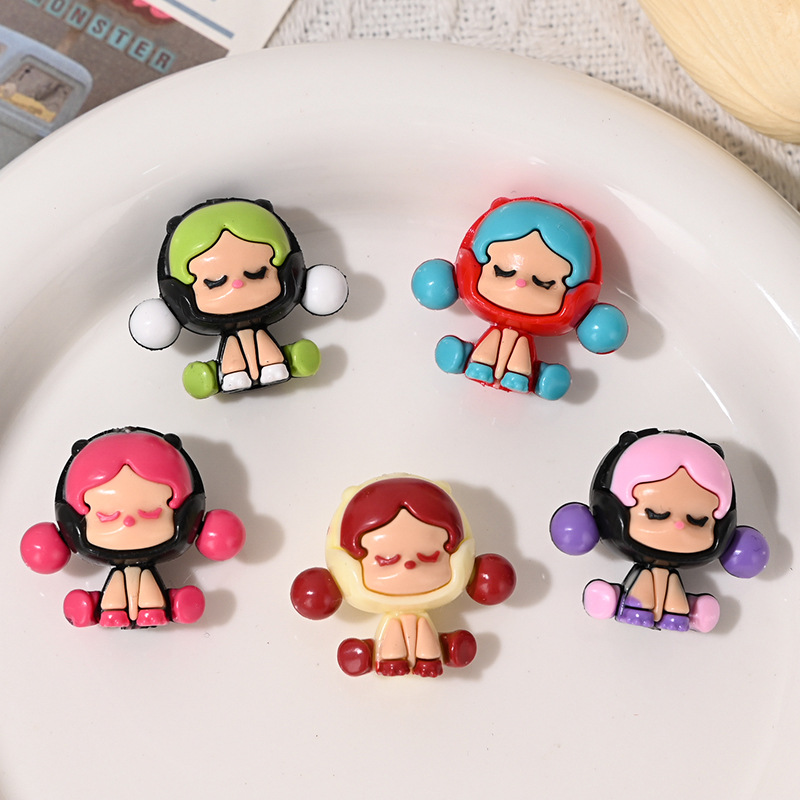 Wholesale With holes cartoon cute able rubber beads diy OLY Exclusive