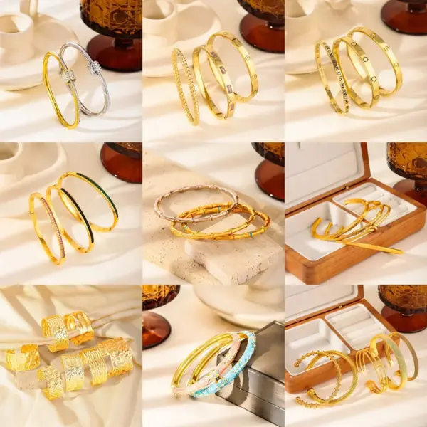 Wholesale Gold Gold-plated Stainless Steel Geometric Simple Bracelet Unisex Small Jewelry Classic