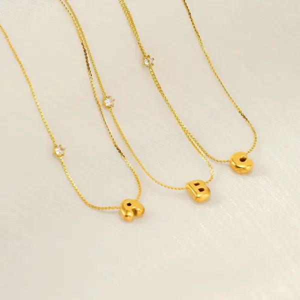 Wholesale Ion Plating (IP) 18K Gold Plated Letter 304 Stainless Steel Casual Romantic Waterproof Non Tarnish 304 Stainless Steel Necklace