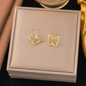 G3208 Hollow Butterfly Earrings Gold