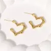 Wholesale PVD Coated Real Gold Plated 18K Gold Heart Shape 304 Stainless Steel Simple Style Waterproof Non Tarnish Ear Studs