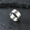 oly-4f96c698b55b34228c4fb02bd8895b16 Wholesale 10mm Wide Simple Inner and Outer Flat Matte Brushed Titanium Steel Ring Retro Sier Men's Trendy Hip-Hop Ring Bracelet