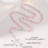 Wholesale Love pink rosary necklace cross jewelry