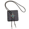 Wholesale Retro bolo tie collar necklace with eagle and natural turquoise bolo leather cord