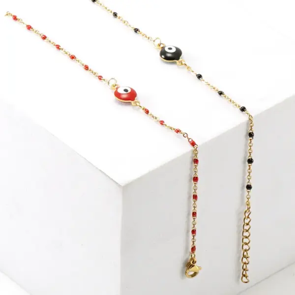 PVD Coated 18K Gold Plated Round Devil'S Eye 304 Stainless Steel Simple Style Waterproof Non Tarnish 304 Stainless Steel Bracelets