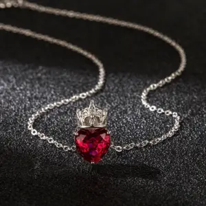 Ruby Crown Pendant + O-Shaped Chain