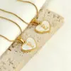 Wholesale PVD Coated 18K Gold Plated Heart Shape 304 Stainless Steel Cute Waterproof Non Tarnish 304 Stainless Steel Pendant Necklace