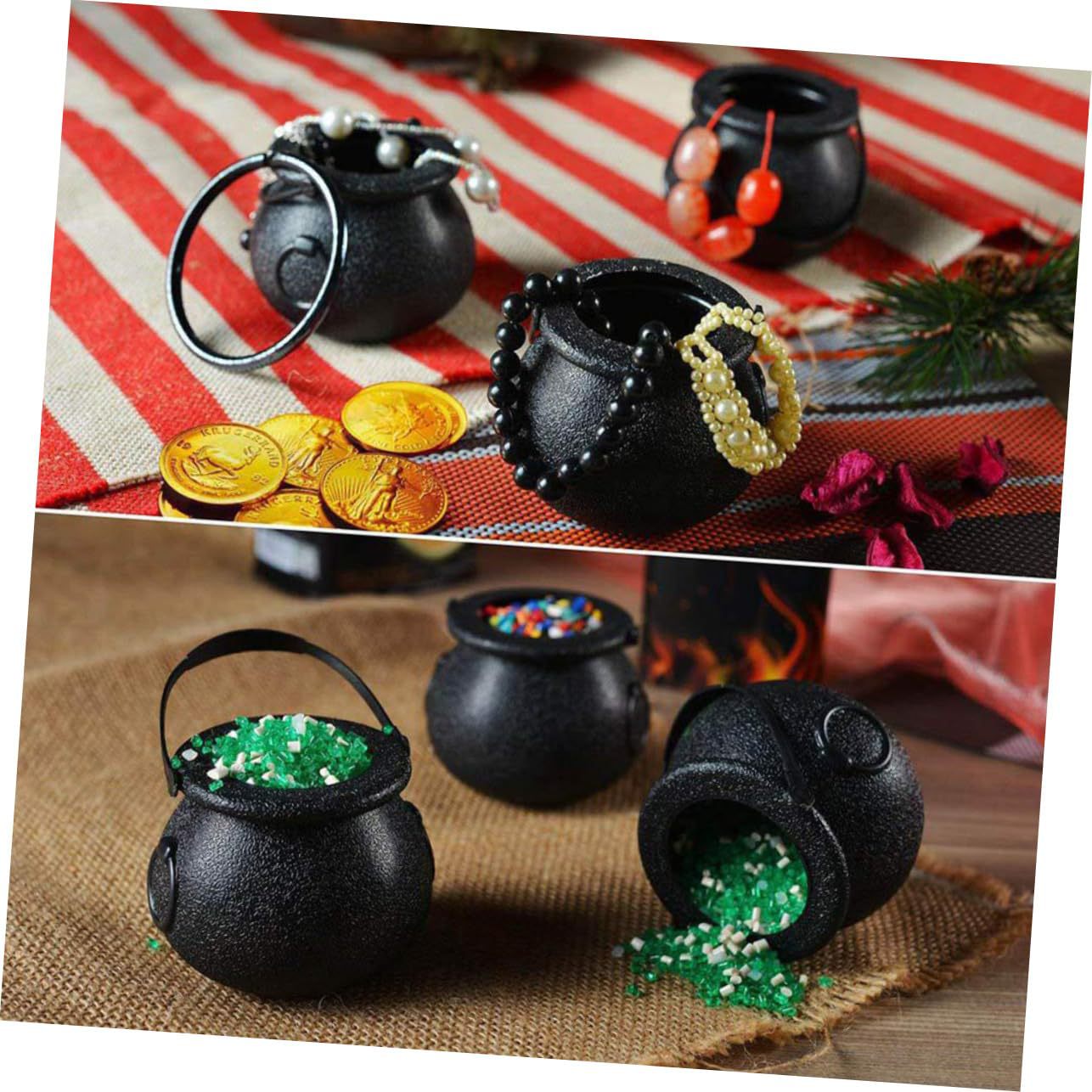 Wholesale Chilen's rtable Bucket Black Candy Jar Prom Decorative Ornaments Decorative Props Witch Jar