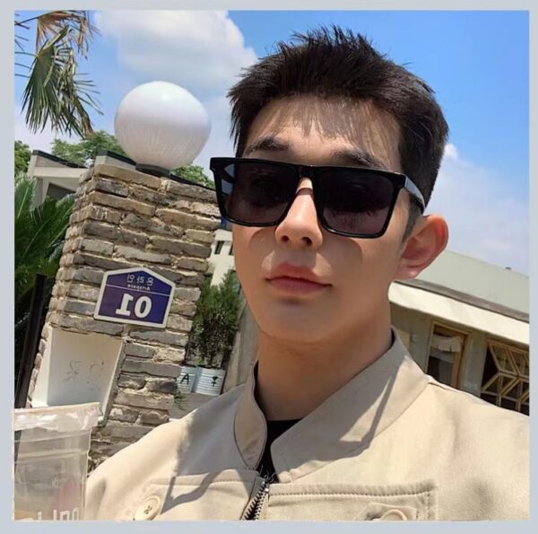 Wholesale GM square larized sunglasses men's TikTok Same Style Sunglasses UV-proof strong light sunset color