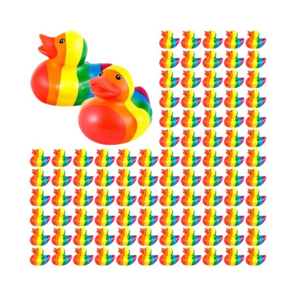 oly-4fbe48f76ecdf855566e7e1abcee6b82 Wholesale Cross-Border New Product Cute Rainbow Duck Swimming Pool Party Decoration Duck Desktop Ornaments Little Yellow Duck Holiday Gifts