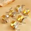 Wholesale PVD Coated Real Gold Plated 18K Gold Irregular Geometric Heart Shape 304 Stainless Steel Casual Retro Simple Style Waterproof Non Tarnish Open Rings
