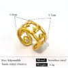 Wholesale Stainless Steel Heart Shaped Ring For Women Valentine's Day Accessory Geometric Pattern Vacuum Plated 18K Gold Casual Wear