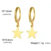 Wholesale 1 Pair Simple Style Star Moon Plating 304 Stainless Steel Drop Earrings