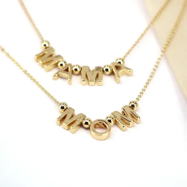Wholesale Fashion Mama Letter Necklace Mother's Day Gift Fashion Copper Jewelry