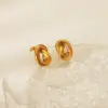 1 Pair Casual Vintage Style Knot Spiral 304 Stainless Steel 18K Gold Plated Ear Studs