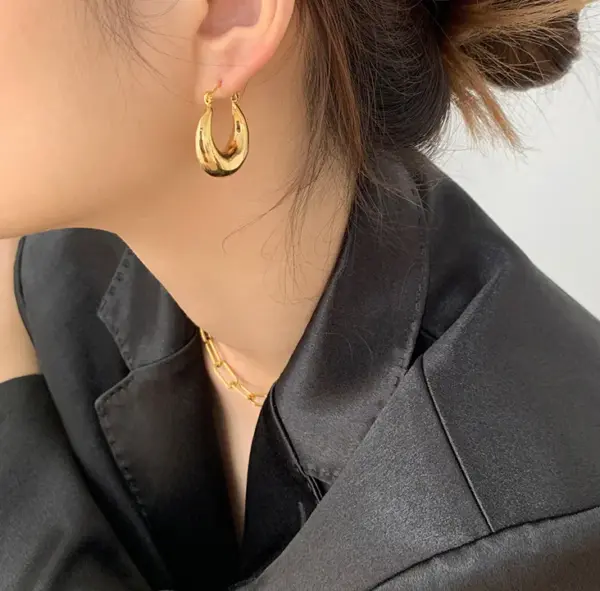 oly-4fd4ad3e007f00606fcb57a994a8f9cb Wholesale PVD Coated Real Gold Plated 18K Gold Heart 304 Stainless Steel Titanium Steel Fashion Waterproof Non Tarnish Earrings