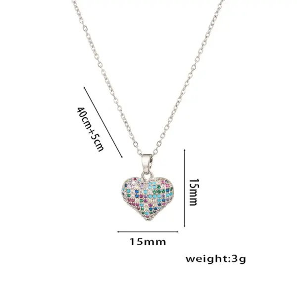 Wholesale PVD Coated Real Gold Plated Heart Shape 304 Stainless Steel Copper Elegant Lady Streetwear Waterproof Non Tarnish 304 Stainless Steel Pendant Necklace