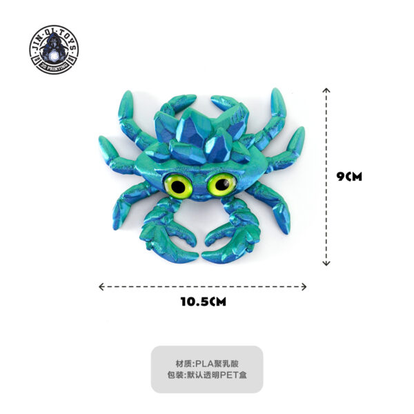 Wholesale 3D printing cross-border hot-selling crystal gem crab fish tank landscaping ornaments can move one joint creative hand