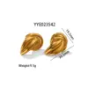Wholesale PVD Coated Real Gold Plated 18K Gold Irregular 304 Stainless Steel 316 Stainless Steel IG Style Marine Style Modern Style Waterproof Non Tarnish Ear Studs