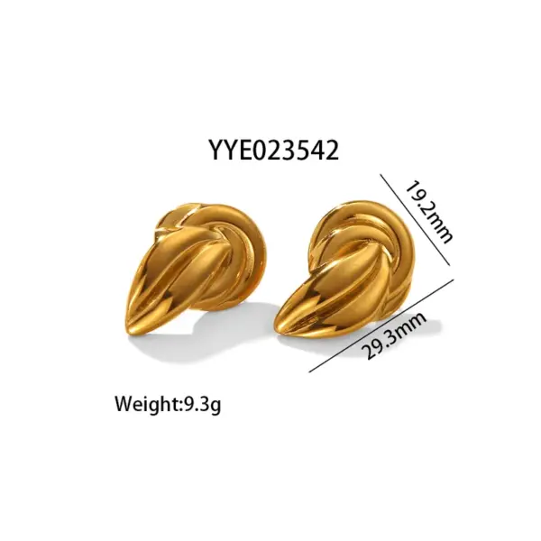 Wholesale PVD Coated Real Gold Plated 18K Gold Irregular 304 Stainless Steel 316 Stainless Steel IG Style Marine Style Modern Style Waterproof Non Tarnish Ear Studs