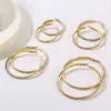 PVD Coated 18K Gold Plated Solid Color Stainless Steel Bridal Shiny Waterproof Non Tarnish Hoop Earrings