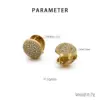 Wholesale Ion Plating (IP) 18K Gold Plated Round 304 Stainless Steel Vintage Style Simple Style Waterproof Non Tarnish Earrings