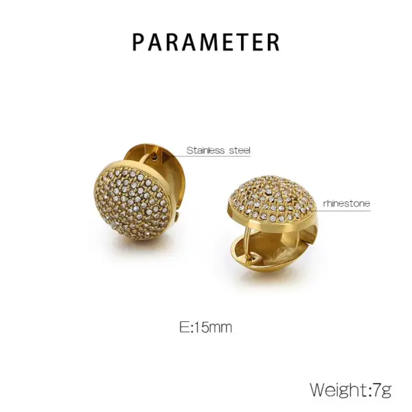 Wholesale Ion Plating (IP) 18K Gold Plated Round 304 Stainless Steel Vintage Style Simple Style Waterproof Non Tarnish Earrings