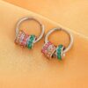 Wholesale Exquisite colored zircon circle pendant earrings