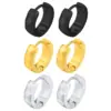 Wholesale PVD Coated Real Gold Plated Solid Color 304 Stainless Steel Casual Classic Style Waterproof Non Tarnish Hoop Earrings