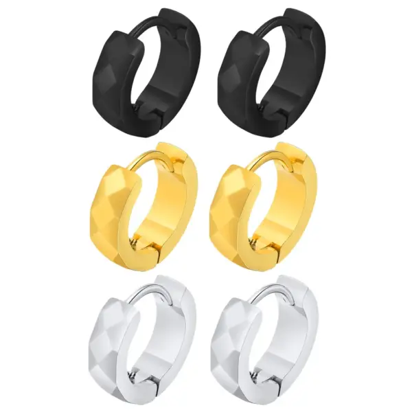 Wholesale PVD Coated Real Gold Plated Solid Color 304 Stainless Steel Casual Classic Style Waterproof Non Tarnish Hoop Earrings