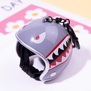 6.5cm big helmet-grey shark / With lobster clasp