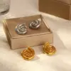 1 Pair IG Style Simple Style Solid Color Spiral 304 Stainless Steel 18K Gold Plated Stainless Steel Earrings