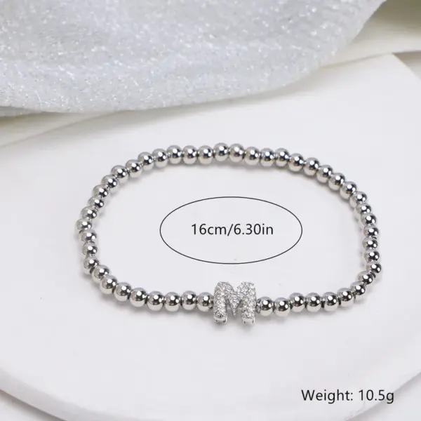 Wholesale Jewelry Simple Style Letter Copper Zircon Inlay Bracelets Beaded Chain