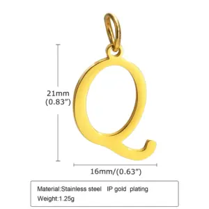 Gold (Single Pendant without Chain) / Letter Q