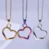 Ion Plating (IP) Real Gold Plated 18K Heart Shape 304 Stainless Steel Casual Sweet Waterproof Non Tarnish Charms Pendant Necklace