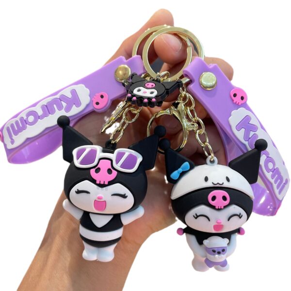 Wholesale Sanrio Kurome Doll Car Keychain Cute Ornament Couple Bag Pendant Soft Plastic Keychain