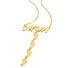 Wholesale 304 Stainless Steel Stainless Steel Letter Footprint PVD Coated 18K Real Gold Plated MAMA Simple Style Plating Cable Chain Gold Silver Pendant Necklace